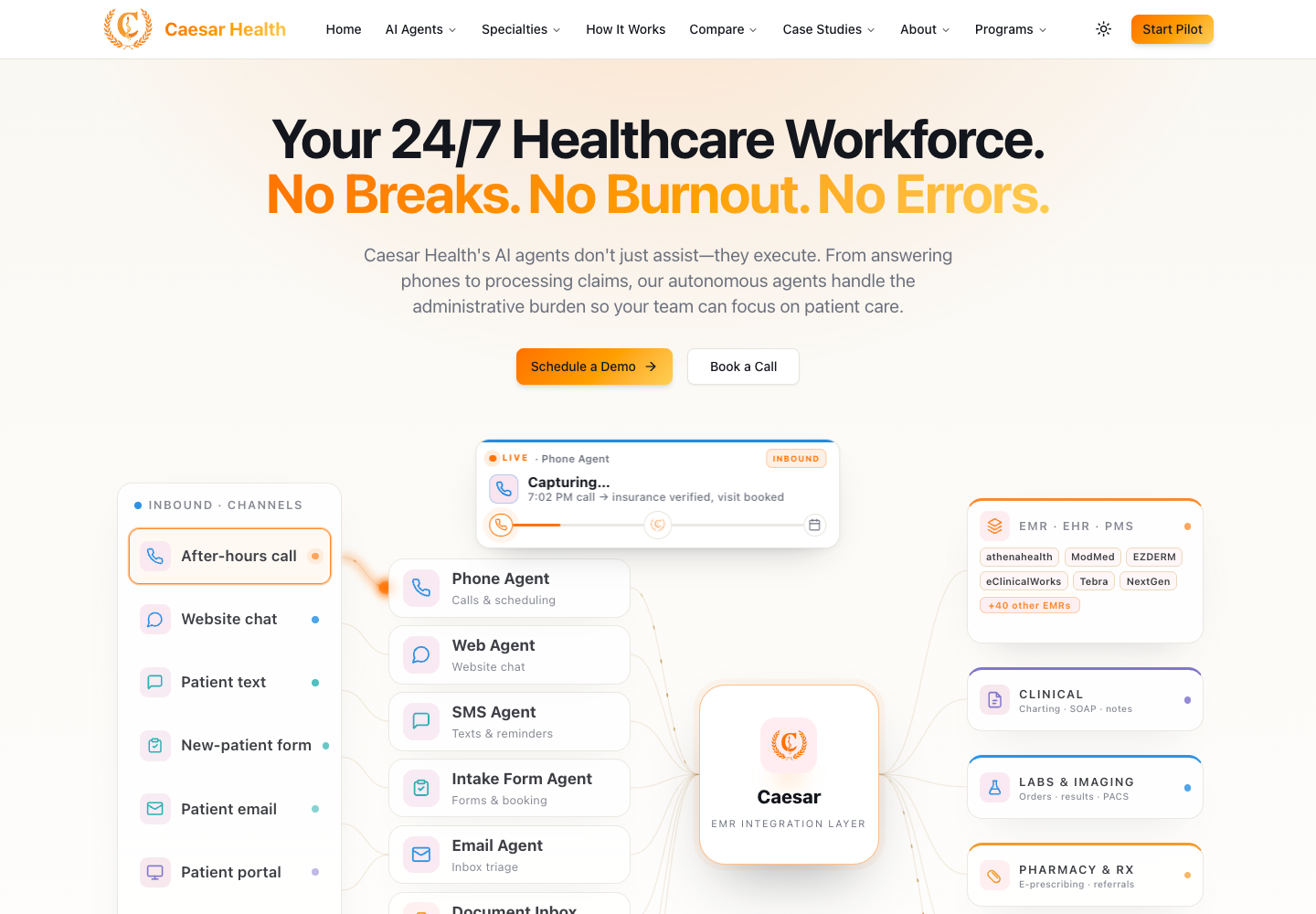 Caesar Health website