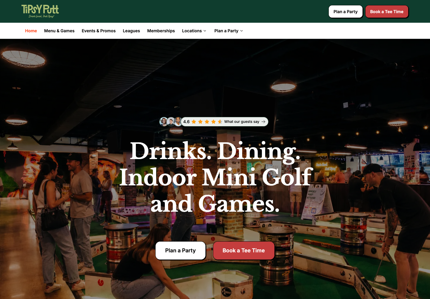 Tipsy Putt website